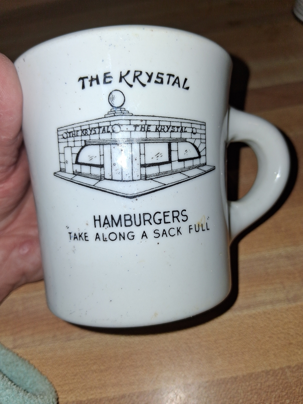 White Ceramic Mug with Vintage Diner Artwork